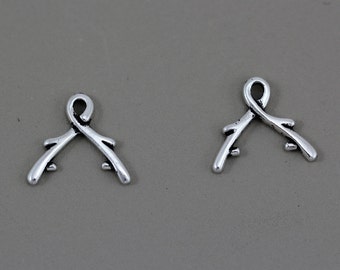 TierraCast Small Briolette Vine Pinch Bail, Beading Supplies, Small Pinch Bail, AntiquedFine Silver Plated pewter, 4 Pieces