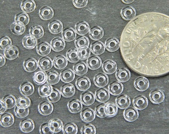 O Beads. Disk Beads, Glass Heishi Disk Beads, 3.8 mm Heishi Crystal w/Gloss Finish, Spacers, Accent Beads, 8.1 gm Tube, 231