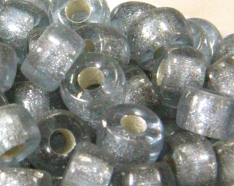 Pony Beads, 9mm w/3.5 Hole, Alexandrite w/Silver Lining, Roller Beads, Czech Glass Beads, Large Hole Beads, Accent Beads