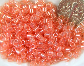 Seed Beads, 8/0 Size, Pink Luster Delica Beads, TOHO Beads, Kumihimo Beads, Accent Beads, Spacer Beads, 10 Grams