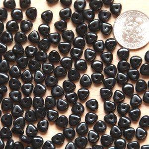 Chip Beads, 6mm, Jet Black, Nugget Beads, Bead Chips, 6x3 mm, Accent Beads, Spacer Beads, 60 Pieces