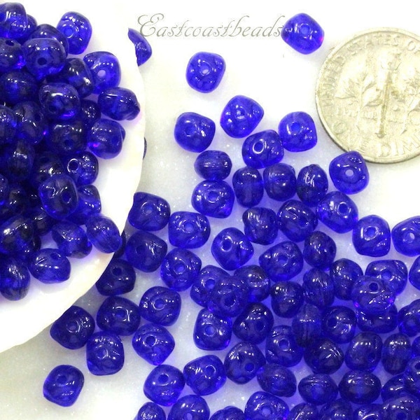 Chip Beads, 5.5mm, Cobalt Blue, Nugget Beads, Bead Chips, 5.5x4 mm, Accent Beads, Spacer Beads, 60 Pieces