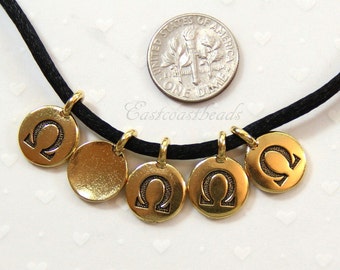 TierraCast Omega Charms, Greek Letter Charms, Omega Drops, Jewelry Findings, Gold Plated