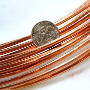 Copper Wire, 10 Gauge, Round, Dead Soft, Solid Copper, Jewelry Quality Copper Wire, Jewelry Wire Wrapping, Sold in 5 Ft. Incremen