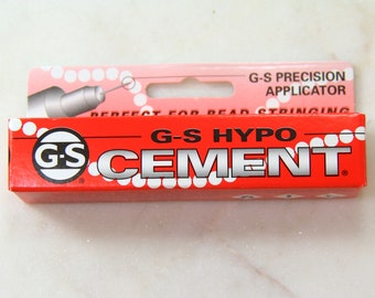 G-S Hypo Cement, w/Precision Applicator, Dries Clear & Stays Clear, Bead Stringing, Repair, Hobbies, Craft Glue, 1 Tube (1/3 fl. oz. (9ml)