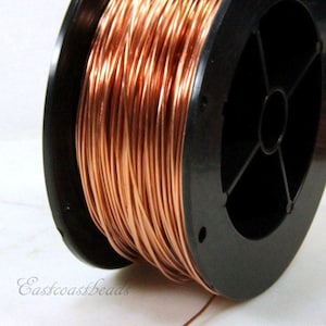 Copper Wire, 18 Gauge, Round, Dead Soft, Solid Copper, Jewelry Quality Copper Wire, Jewelry Wire Wrapping, Sold in 20 Ft. Increments, 004
