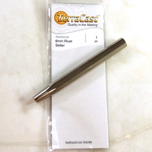 TierraCast Rivet Setter Tool, 6mm Rivet Setter Tool, For 6mm Rivets, Leather Craft Tools, 6mm Leather Tool, 1 Rivet Tool