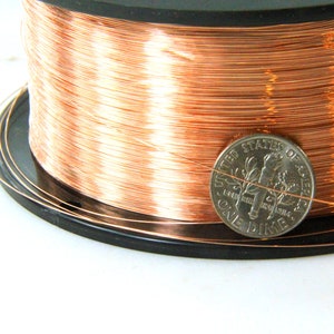 Copper Wire, 30 Gauge Round, Dead Soft, Solid Copper Wire, Jewelry Quality Copper Wire, Jewelry Wire Wrapping, Sold in 50 Ft. Increments, 14