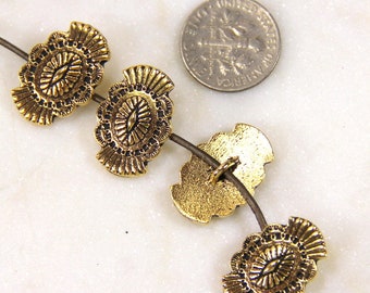 TierraCast Western Button, Metal Shank Button, Western Winds Collection, Antiqued Gold Plated Lead Free Pewter