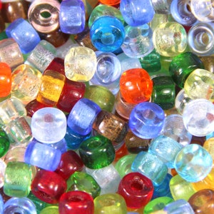 Pony Beads, 9mm w/ 3.5mm Hole, Muti- Color Transparent Crow Beads, Roller Beads, Czech Glass Beads, Accent Beads, 20 Pieces, D 7