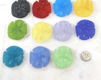 Large Sand Dollars Pendant Bead, You Pick Color, 40mm X 36mm, 1 Piece