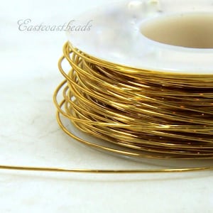 Brass Wire, 22 Gauge, Round Dead Soft, Solid Yellow Brass Wire, Jewelry Quality Brass, Wire Wrapping, Sold in 20 Ft. Length, 016