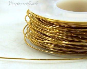 Brass Wire, 22 Gauge, Round Dead Soft, Solid Yellow Brass Wire, Jewelry Quality Brass, Wire Wrapping, Sold in 20 Ft. Length, 016