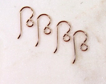 Earing Wires, TierraCast Rose Gold Earring Wires, Rose Gold Filled Earring Wires, Pierced Earring Wires, Loop Ear Wires