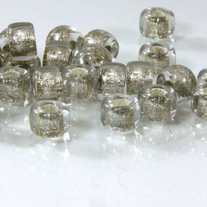 Pony Beads, 9mm w/3.5 Hole, Crystal White w/Silver Lining, Roller Beads, Czech Glass Beads, Large Hole Beads, Accent Beads, 53 image 2