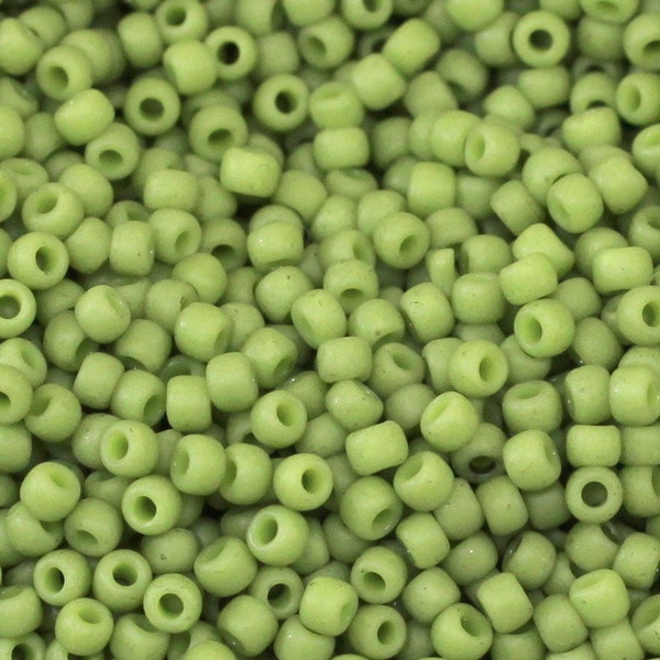 11/0 TOHO Seed Beads, Green Honeydew/ Semi Glazed, Accent Beads, Spacer Beads, 10 Grams