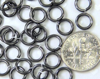 TierraCast Jump Rings, 5 mm. 16 Gauge Black Jumprings, Round Jump Rings, Chain Mail Finding, Antiqued Black, 5mm Jump Rings
