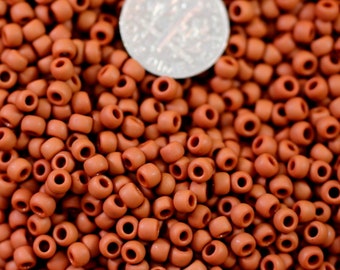 Seed Beads, 8/0 Size, Terra Cotta w/Matte Finish,TOHO Seed Beads, Kumihimo Seed Beads, Accent Beads, Spacer Beads, 10 Grams