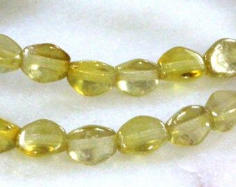 Pinch Beads, Canary Yellow w/ Silver Finish, 5 mm, Czech Beads, Length Drilled, 5mm Bead, Accent Beads, Spacer Beads, Small Beads, 30 Pieces