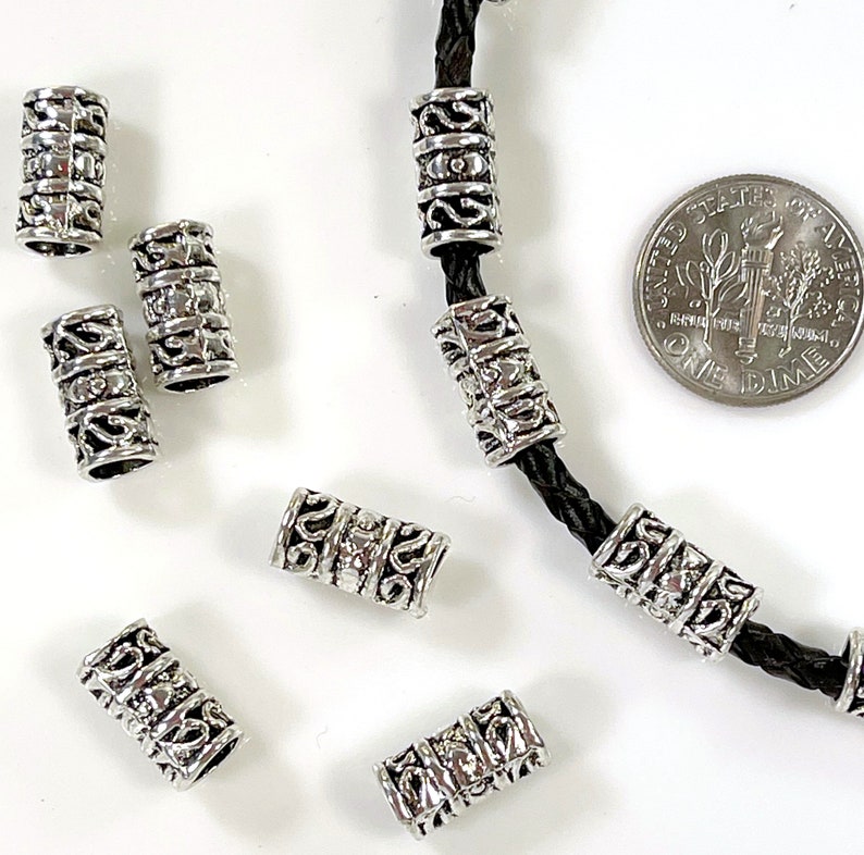 Large Metal Tube Beads Bead Size 12x6mm Hole Size 5mm Etsy