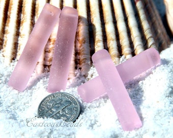 Cylinder Pendant Beads, Blossom Pink With Frosted Matte Finish,38x8mm, Top Drilled,  2 Piecss