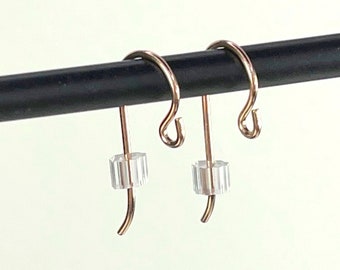 Rose Gold Filled Earring Wires w/Ear Nuts, 20 Gauge Wire 3/4 Inch in Length, Pierced Earring Wires By Tierracast, 2 or More Sets