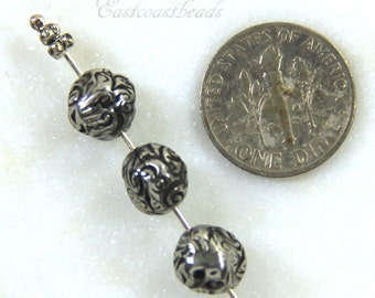 TierraCast Beads, 8mm Jardin Beads, Dulce Vida Collection Beads, Metal Beads, Jewelry Findings, Antiqued Pewter, 2 beads