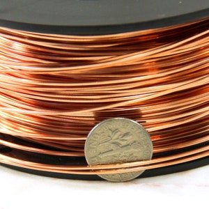Filo di rame, QUADRATO, calibro 20, morbidissimo, filo di qualità per gioielleria, avvolgimento filo, venduto in incrementi da 20 piedi o in bobina, 027