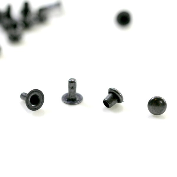 TierraCast Rivets, 4mm Compression Rivets,  Antiqued Black 4 mm Compression Rivets, Leather Findings, Jewelry Findings, 10 Sets