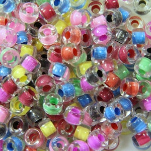 Pony Beads, 9mm w/ 3.5mm Hole, Crystal w/ Muti Color Lining, Rondelle Beads, Roller Beads, Czech Glass Beads, Accent Beads, 20 Pieces, D 6 image 10