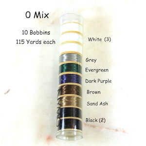 Nymo Beadworking Thread, 0 Mix, .15mm Thread Size, Slightly Waxed And Twisted, 10 Bobbin Tube, 115m Yards On Each Bobbin, 7 Colors