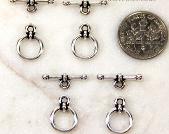 TierraCast Anna 3/8 Toggle Clasp Sets, 13.5mm Closures, Bracelet Findings, Lead Free Pewter,  1 Set (2 Pieces)