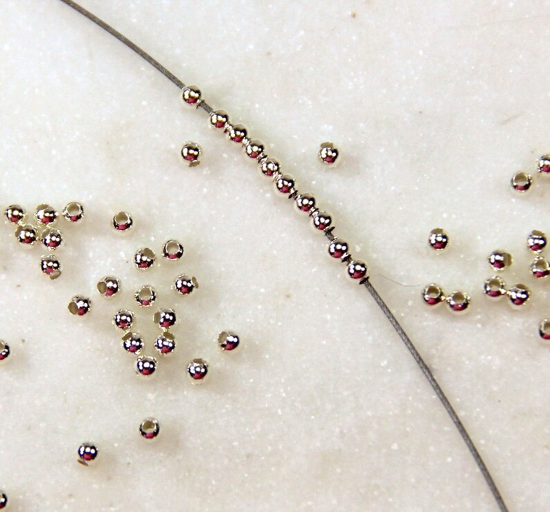 Jewelry Findings TierraCast Sterling Silver 2mm Round Beads Tiny Sterling Silver Spacer Bead Tiny 2 mm Round Beads 0200