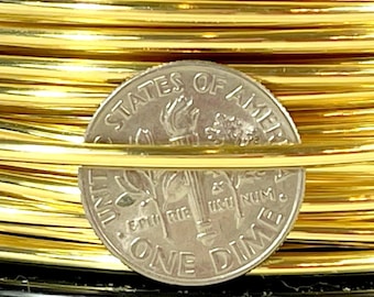 Brass Wire, "HALF ROUND" 12 Gauge, Dead Soft, Solid Yellow Brass Wire, Jewelry Quality Brass, Wire Wrapping, Sold in 10 Ft. Length, 037