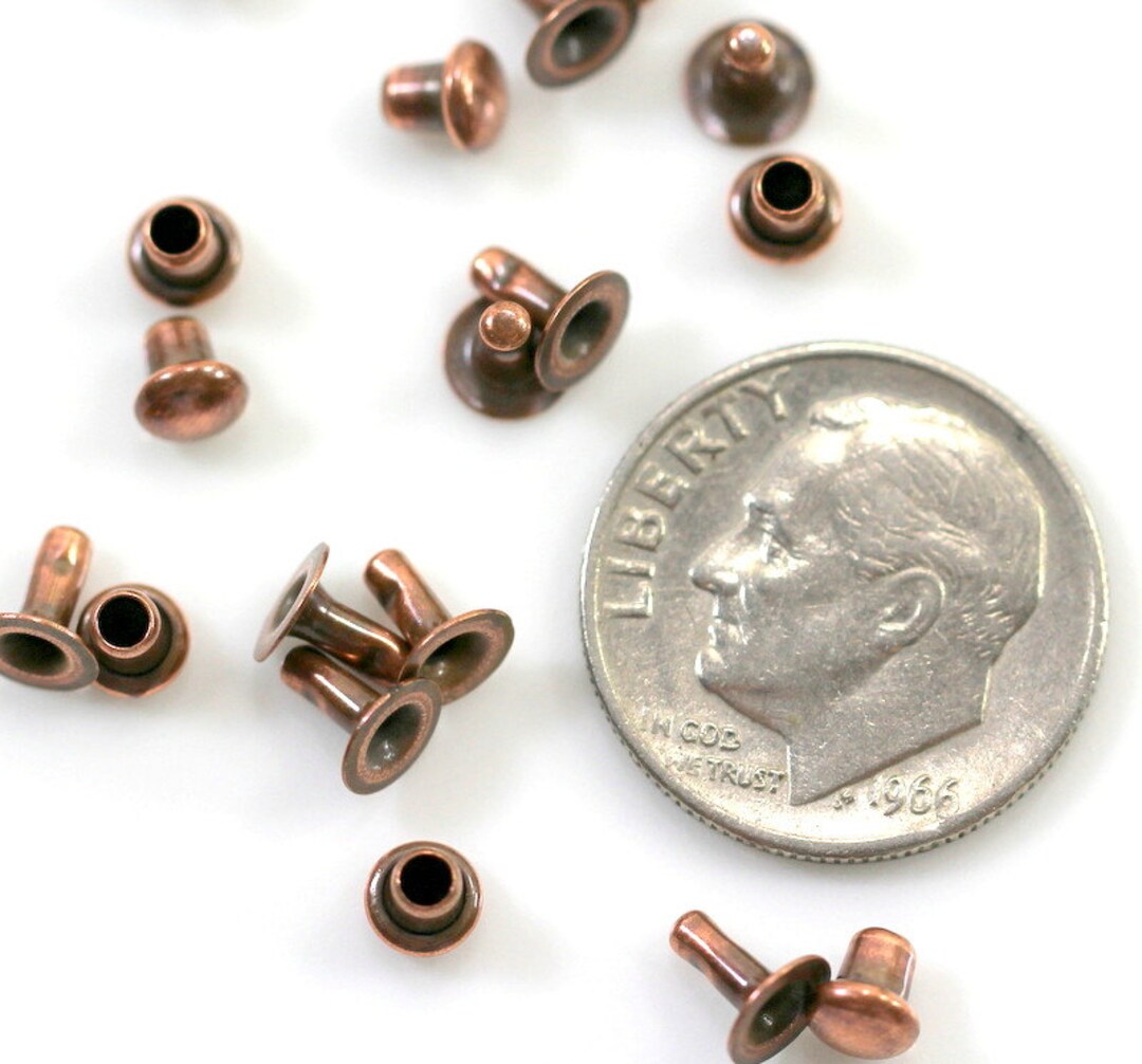 Tierracast Compression Rivets, 4 Mm Metal Rivets, Small Copper Rivets
