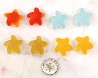 Small Star Fish Pendant Charms, 20mm, Top Side Drilled, YOU PICK COLOR, 2 Pieces