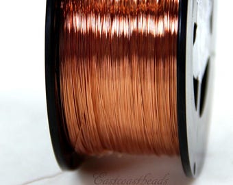 Copper Wire, 28 Gauge Round, Dead Soft, Solid Copper Wire, Jewelry Quality Copper Wire, Jewelry Wire Wrapping, Sold in 50 Ft. Increments 011