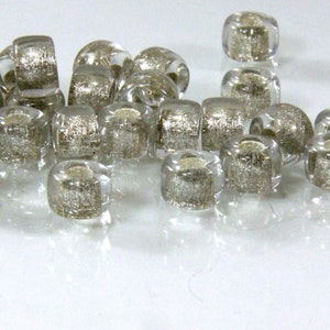 Pony Beads, 9mm w/3.5 Hole, Crystal White w/Silver Lining, Roller Beads, Czech Glass Beads, Large Hole Beads, Accent Beads, 53 image 6