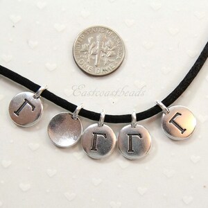 Greek Letter Charms, GAMMA, TierraCast Drops, Jewelry Findings, Antiqued Fine Silver Plated Lead Free Pewter