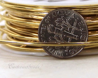 Brass Wire, 16 Gauge, Round Dead Soft, Solid Yellow Brass Wire, Jewelry Quality Brass, Wire Wrapping, Sold in 10 Ft. Length, 017