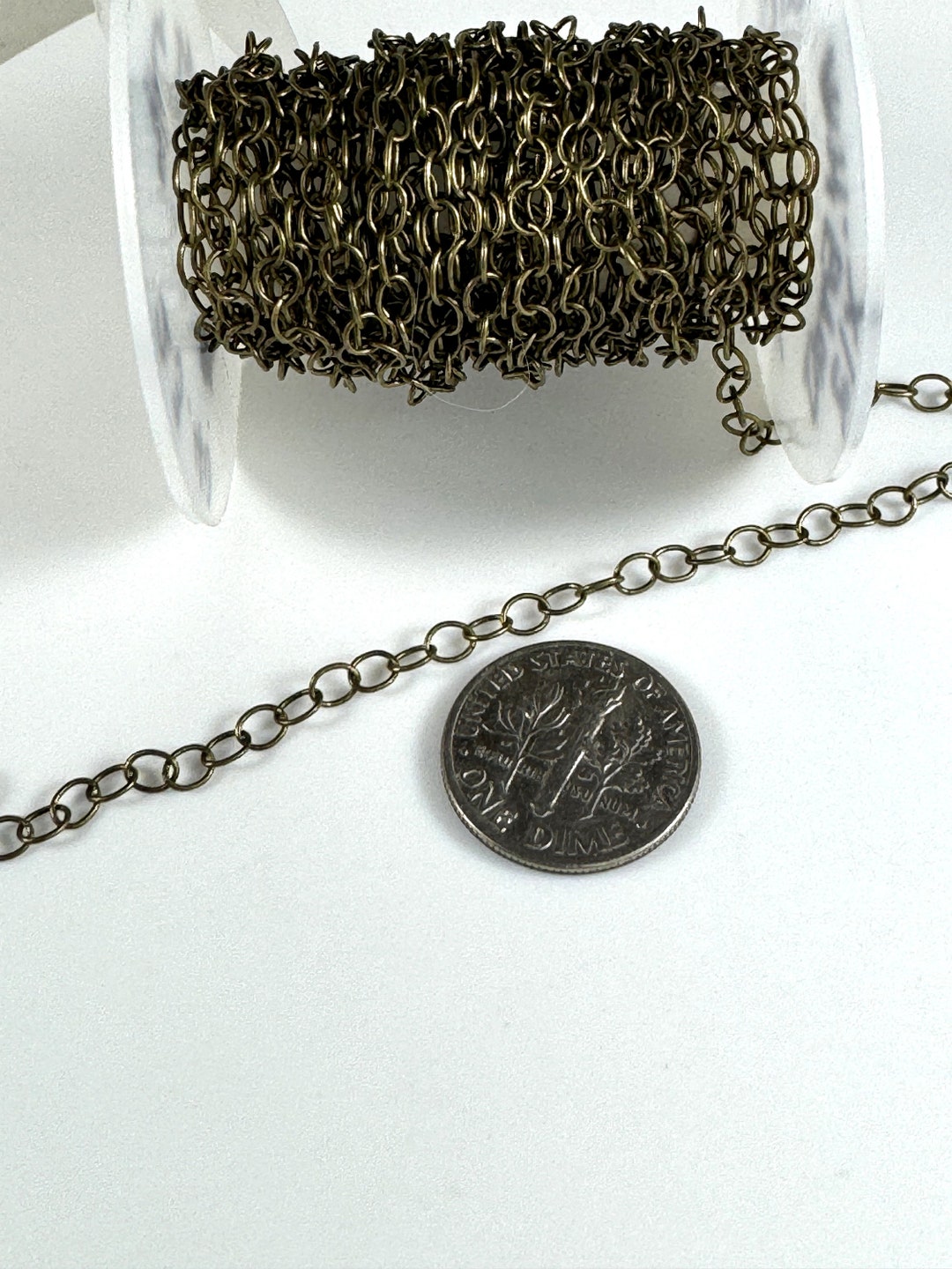 Rolo Chain, 2. Mm. Brass Plated Cable Chain, Jewelry Chain, Necklace ...