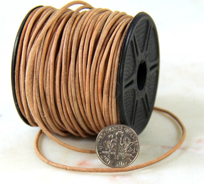 1.5mm Round Indian Leather Cording Antique Natural Color Etsy