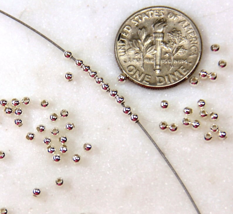 Jewelry Findings TierraCast Sterling Silver 2mm Round Beads Tiny Sterling Silver Spacer Bead Tiny 2 mm Round Beads 0200