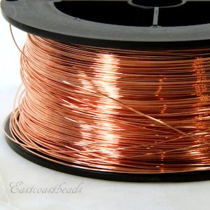 Copper Wire, 24 Gauge, Round, Dead Soft, Solid Copper, Jewelry Quality Copper Wire, Jewelry Wire Wrapping, Sold in 50 Ft. Increments, 010