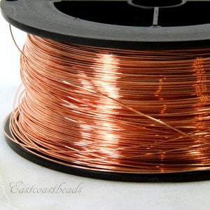 Koperdraad, 24 gauge, rond, dood zacht, massief koper, koperdraad van kwaliteit voor sieraden, draadwikkeling voor sieraden, verkocht in 50 ft. Stappen, 010
