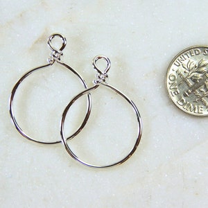 TierraCast Wire Hoops, Sm. Size, 20mm ID, 17 Gauge, From TierraCasts Wolds Away Mini Collection, Silver Plated Brass, 1 Pair