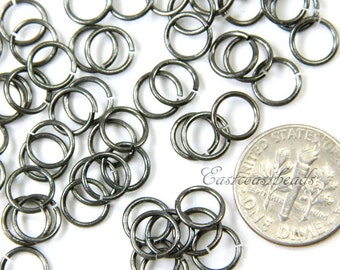 TierraCasrt Jump Rings, 4 mm 20 Gauge Round Jump Rings, Chain Mail Findings, Jewelry Findings, Gun Metal Antiqued Black