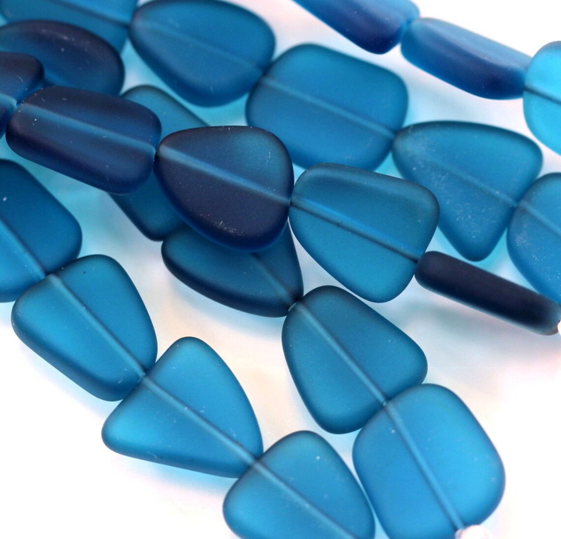 Free Form Flat Beads Small Size Teal 1316mm Frosted Matte Etsy