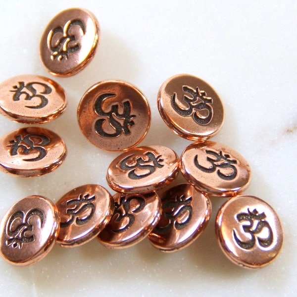 TierraCast OM Buttons, Metal Shank Buttons, Leather Findings, Jewelry Findings, Antique Copper