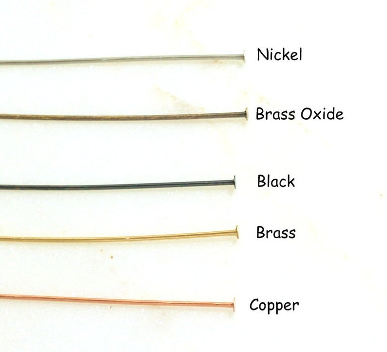 Nickel 2 Inch Length 21 Guage Jewelry Findings Nickel Head Pins 100 Head Pins 2 21g TierraCast Head Pins Gun Metal Oxide